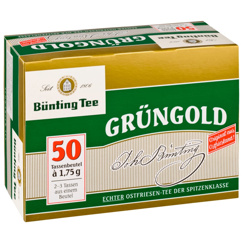 Bünting Tee Grüngold 90g, 50 Beutel